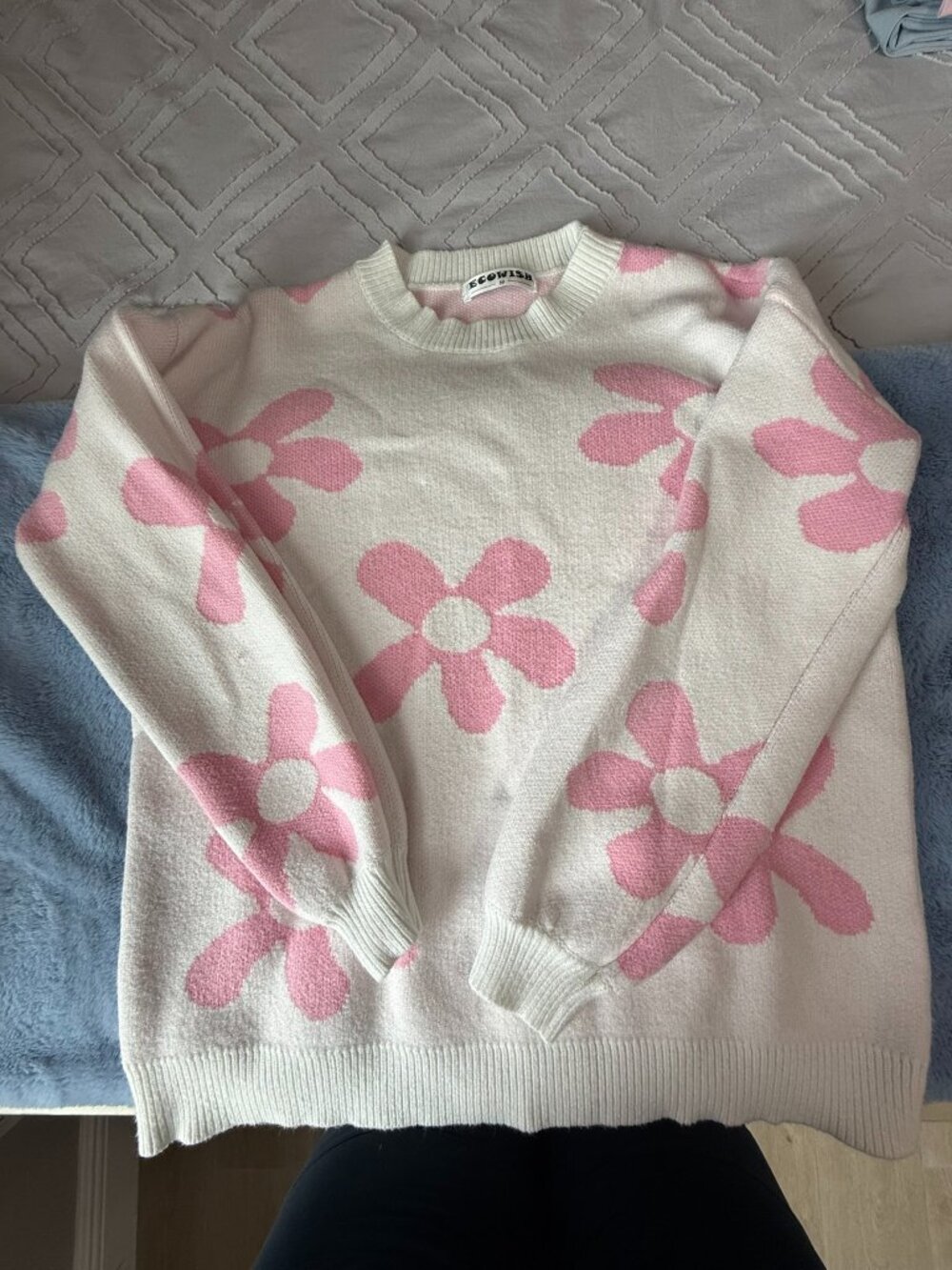 EcoWish Pink Heart Sweater (Medium)